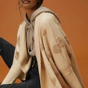 Anthropologie Boucle Heart Knit Kimono Cardigan Sweater (One Size)
